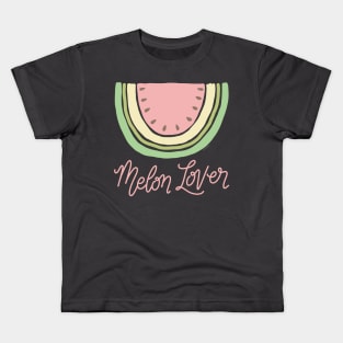 Watermelon Melon Lover Boho Minimal Watermelon Slice Art Kids T-Shirt